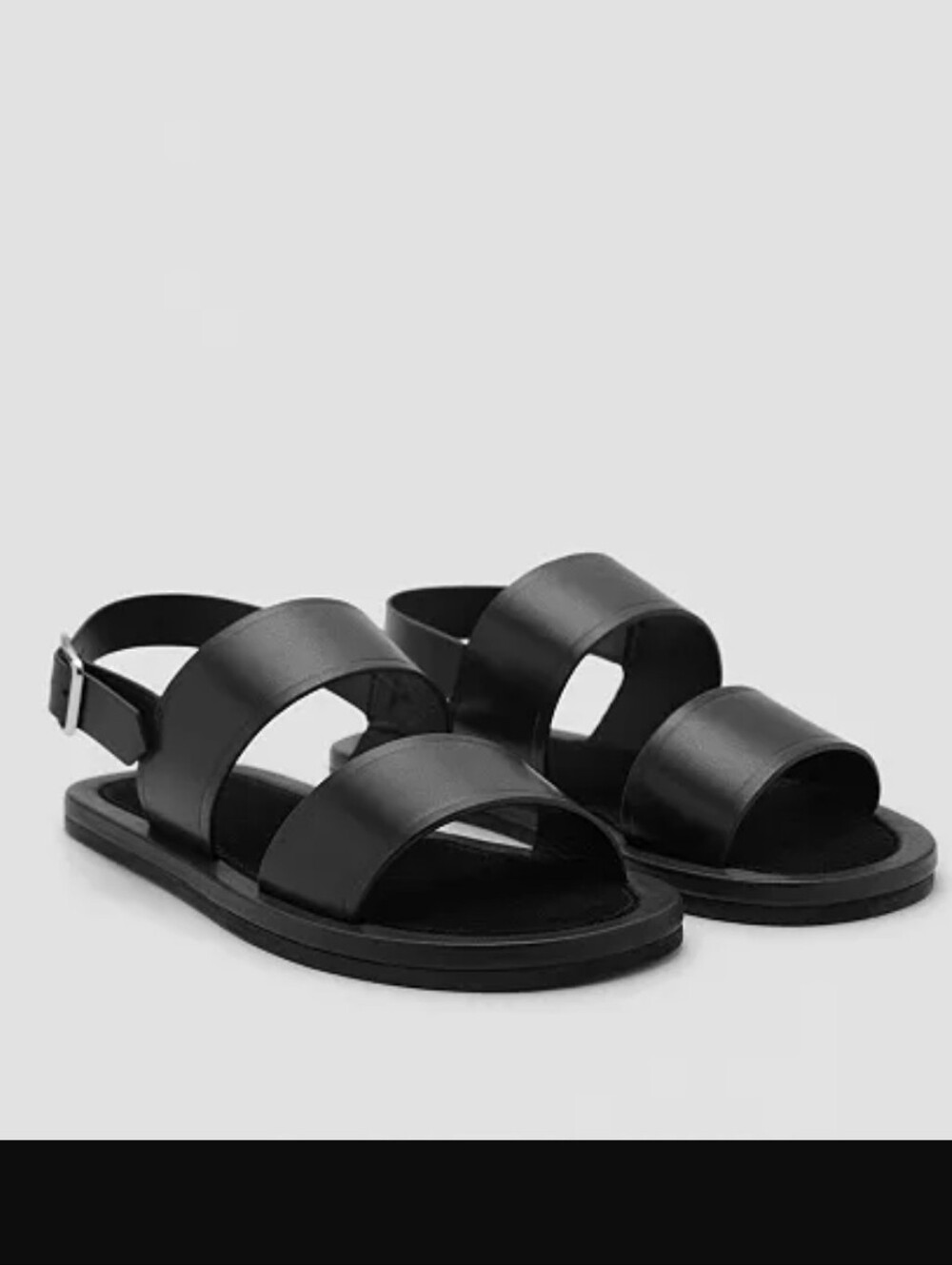 Manolo Blahnik Black Double-Strap Kids Sandals